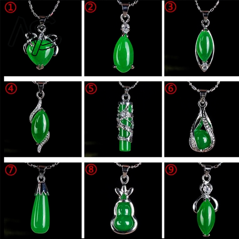 Women'S Fashion Jewellery - Ciondolo goccia d'acqua in giada verde